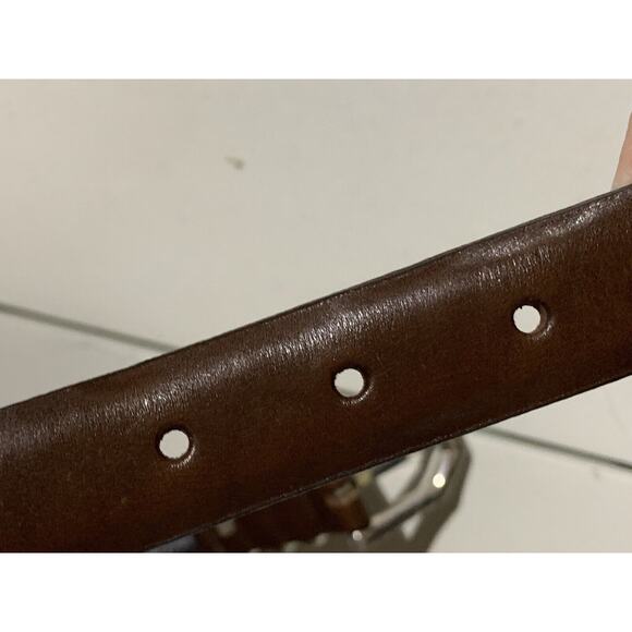 BRIGHTON floral brown LEATHER dangle charms belt SIZE 34 L western boho main image 7